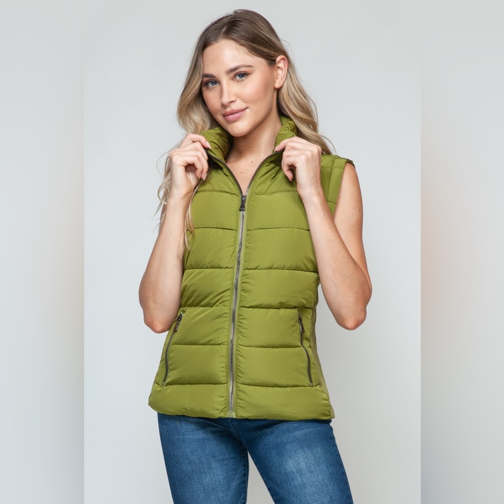 Snobbish Zip Up Turtleneck Vest with Pockets
